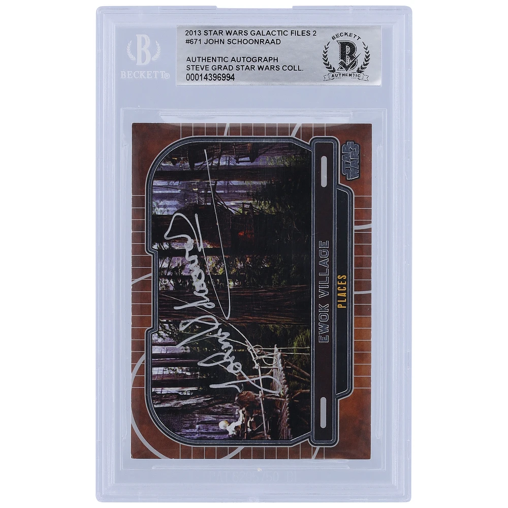 John Schoonraad Star Wars Autographed 2013 Topps Galactic Files 2 #671 BGS Authenticated Card