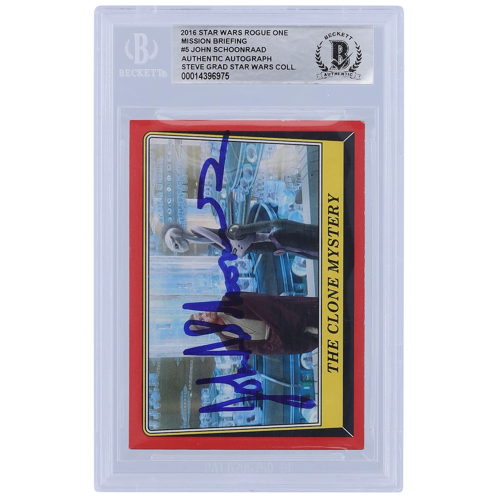John Schoonraad Star Wars Autographed 2016 Topps Rogue One Mission Briefing #5 BGS Authenticated Card
