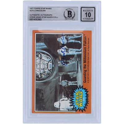 Chris Bunn Star Wars Autographed 1977 Topps Star Wars #275 BGS Authenticated 10 Card