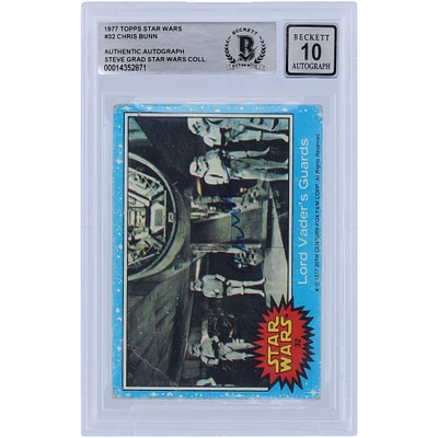Chris Bunn Star Wars Autographed 1977 Topps Star Wars #32 BGS Authenticated 10 Card
