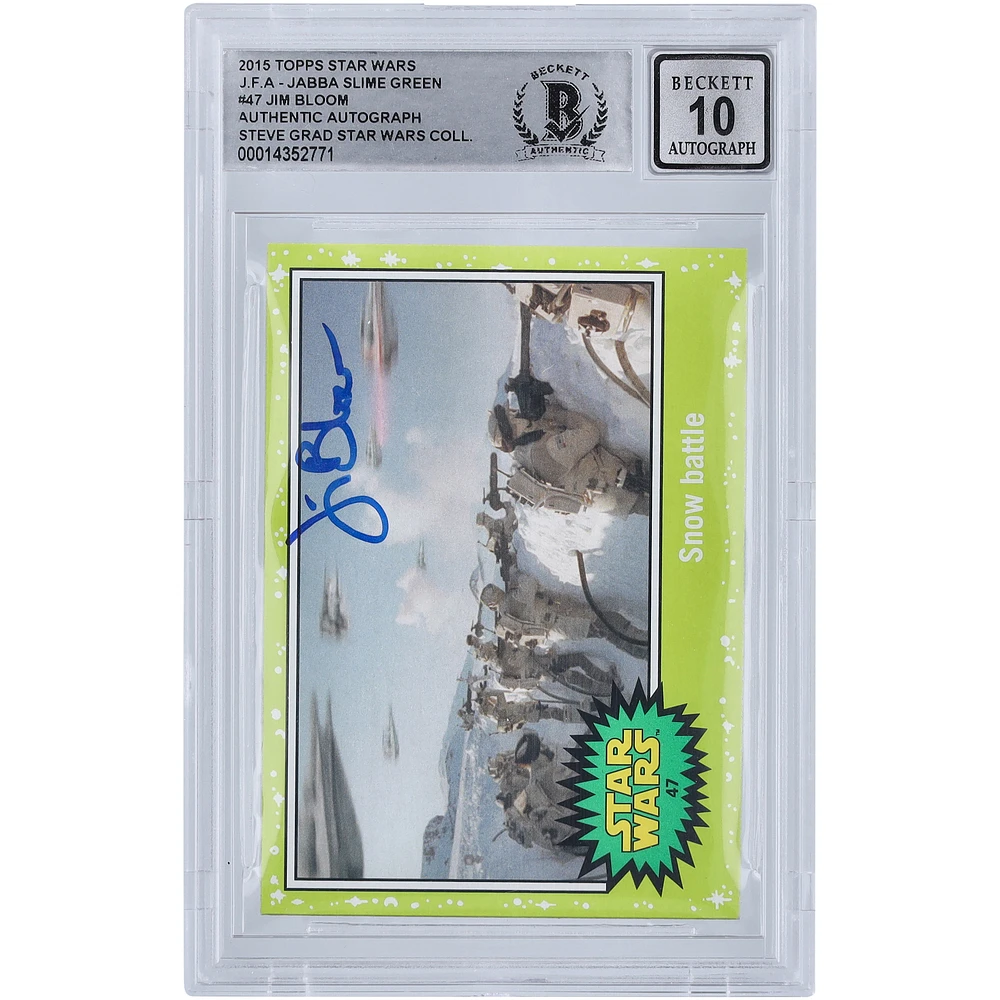 Jim Bloom Star Wars Autographed 2015 Topps Journey To The Force Awakens Slime Green #47 BGS Authenticated 10 Card