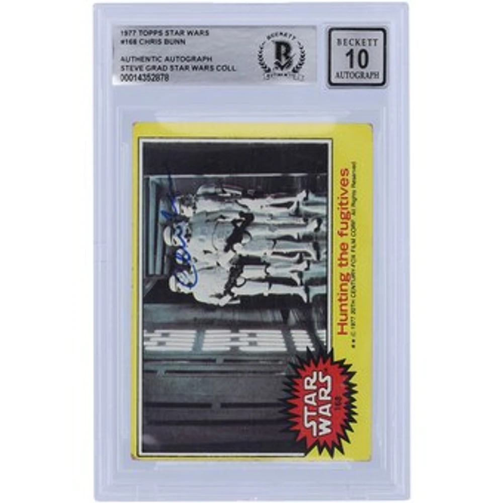 Chris Bunn Star Wars Autographed 1977 Topps Star Wars #168 BGS Authenticated 10 Card