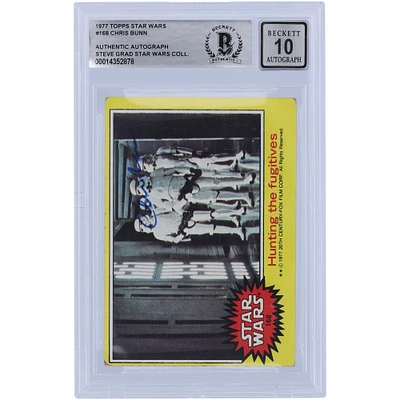 Chris Bunn Star Wars Autographed 1977 Topps Star Wars #168 BGS Authenticated 10 Card