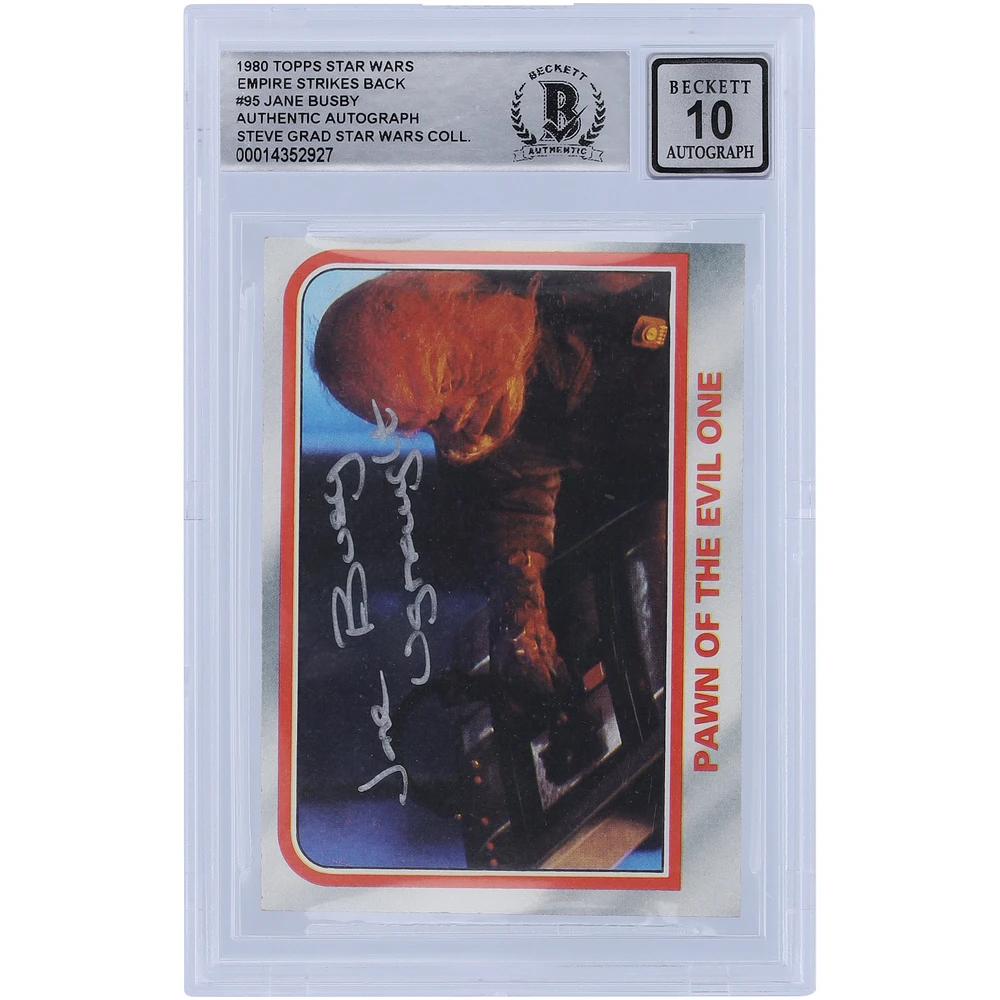 Jane Busby Star Wars Autographed 1980 Topps The Empire Strikes Back #95 BGS Authenticated 10 Card with "Ugnaught" Inscription