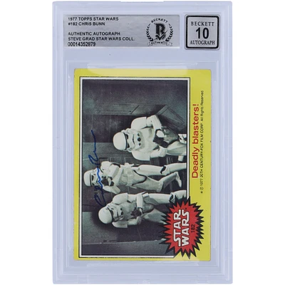Chris Bunn Star Wars Autographed 1977 Topps Star Wars #182 BGS Authenticated 10 Card