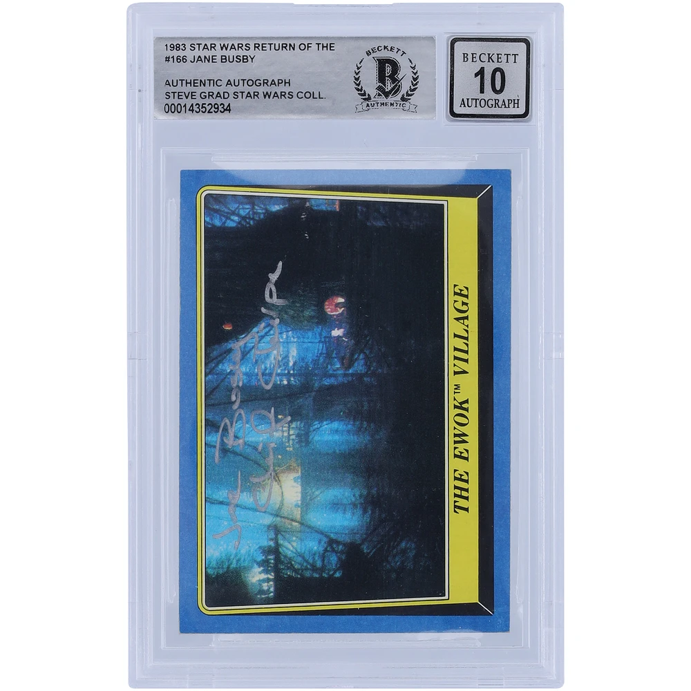 Jane Busby Star Wars Autographed 1983 Topps Return of the Jedi #166 BGS Authenticated 10 Card with "Chief Chirpa" Inscription - Silver Ink