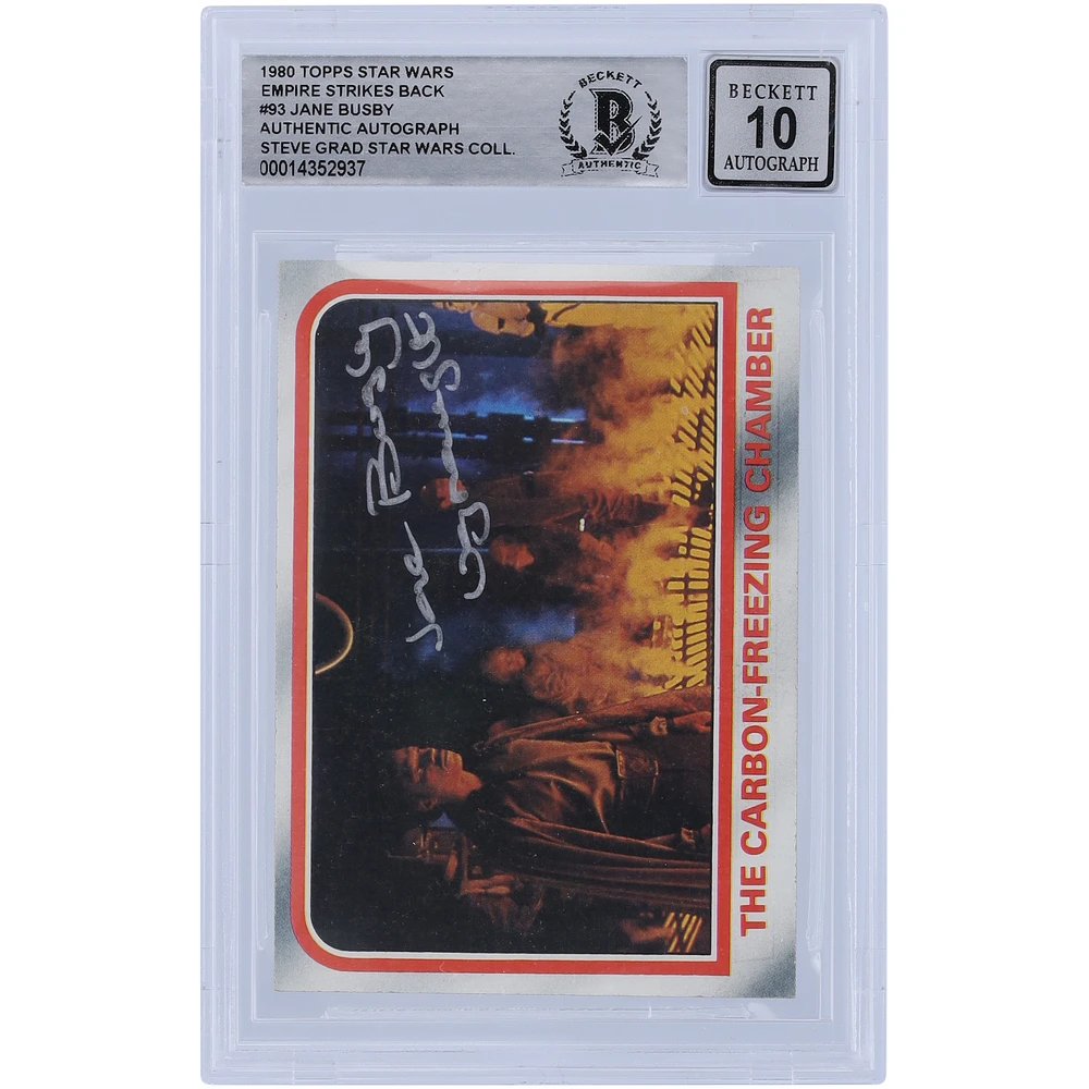 Jane Busby Star Wars Autographed 1980 Topps The Empire Strikes Back #93 BGS Authenticated 10 Card with "Ugnaught" Inscription