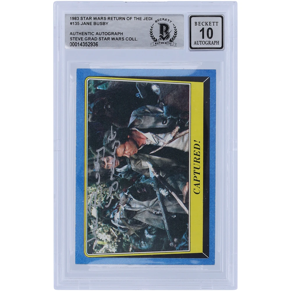 Jane Busby Star Wars Autographed 1983 Topps Return of the Jedi #135 BGS Authenticated 10 Card with "Ugnaught" Inscription