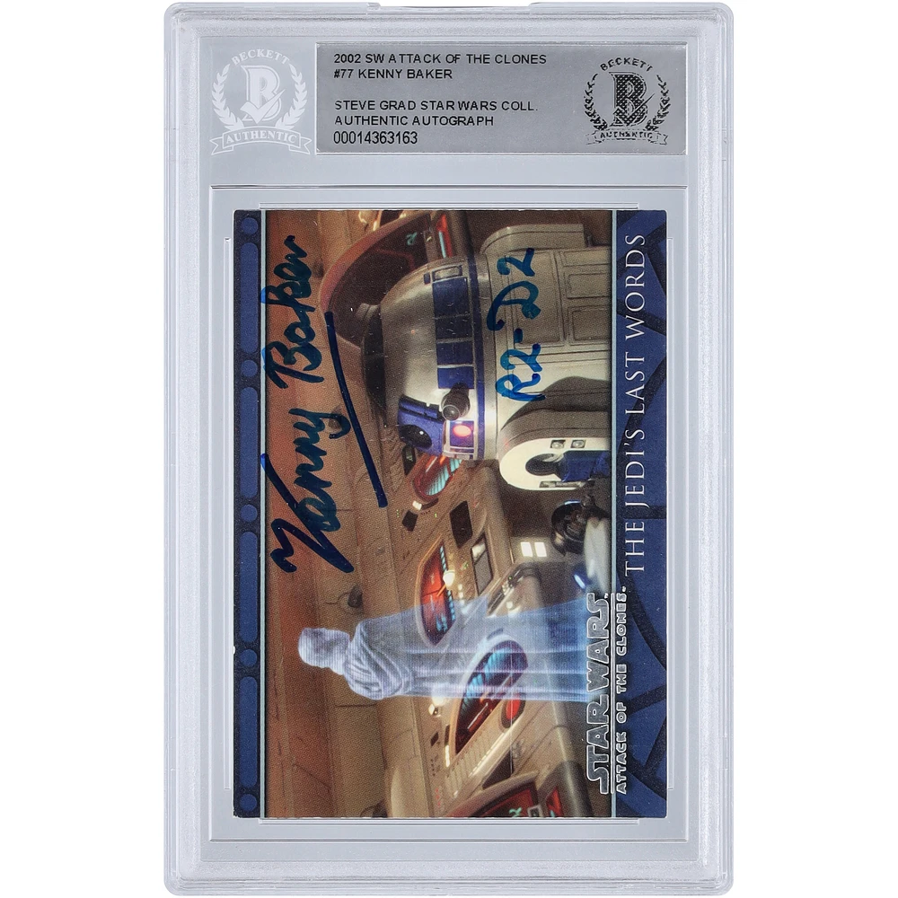 Kenny Baker Autographed 2002 Topps Star Wars Attack of the Clones #77 BGS Authenticated Card with "R2-D2" Inscription