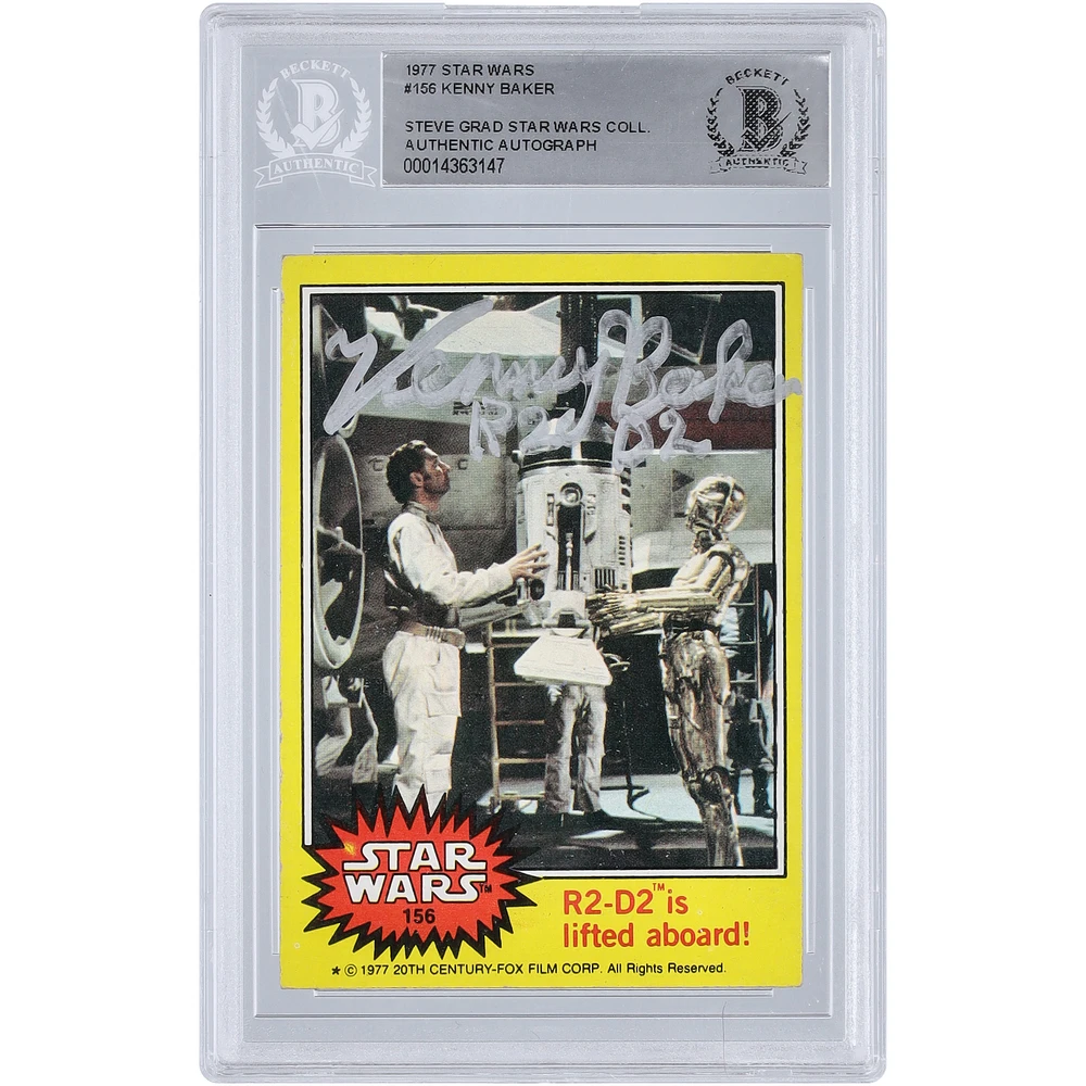 Kenny Baker Autographed 1977 Topps Star Wars #156 BGS Authenticated Card with "R2-D2" Inscription