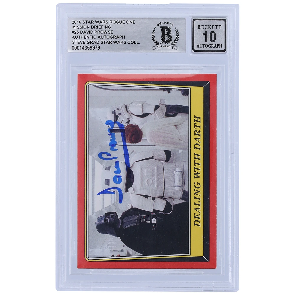 David Prowse Autographed 2016 Topps Star Wars Rogue One Darth Vader #25 BGS Authenticated 10 Card