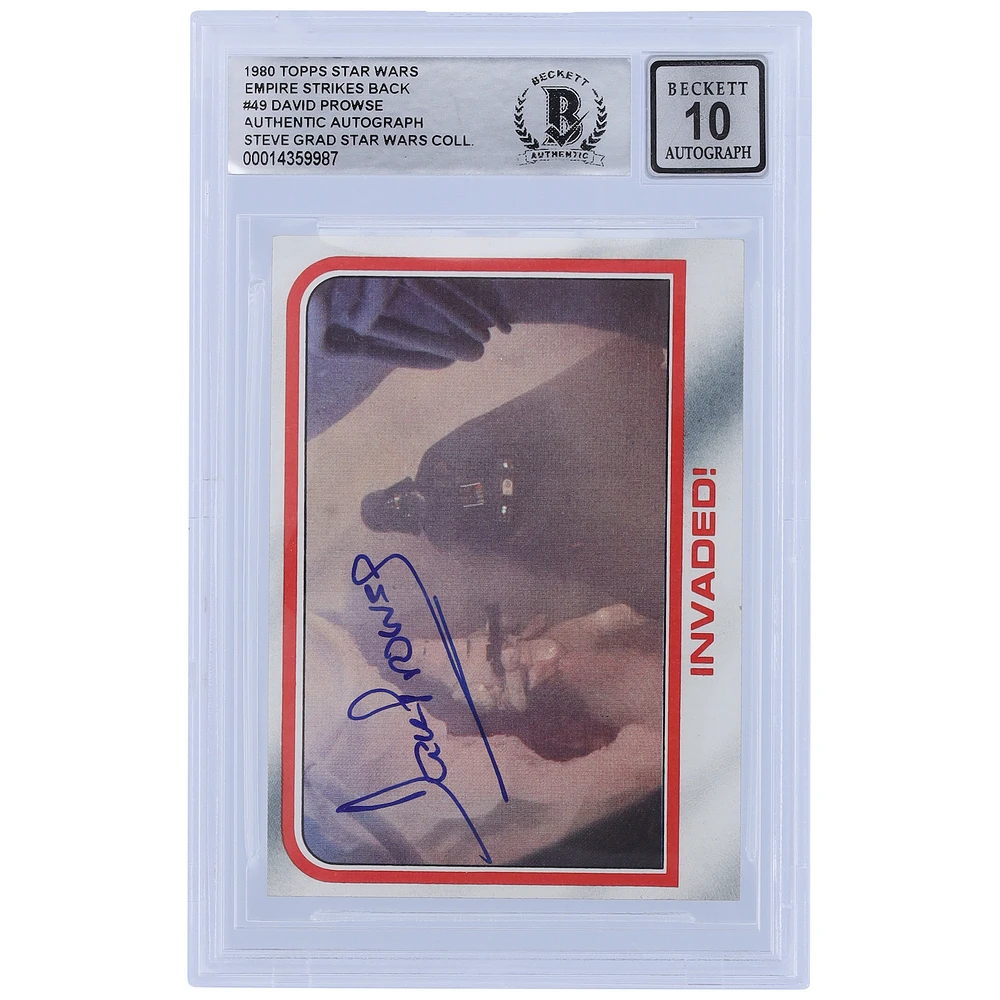 David Prowse Star Wars Autographed 1980 Topps The Empire Strikes Back Darth Vader #49 BGS Authenticated 10 Card