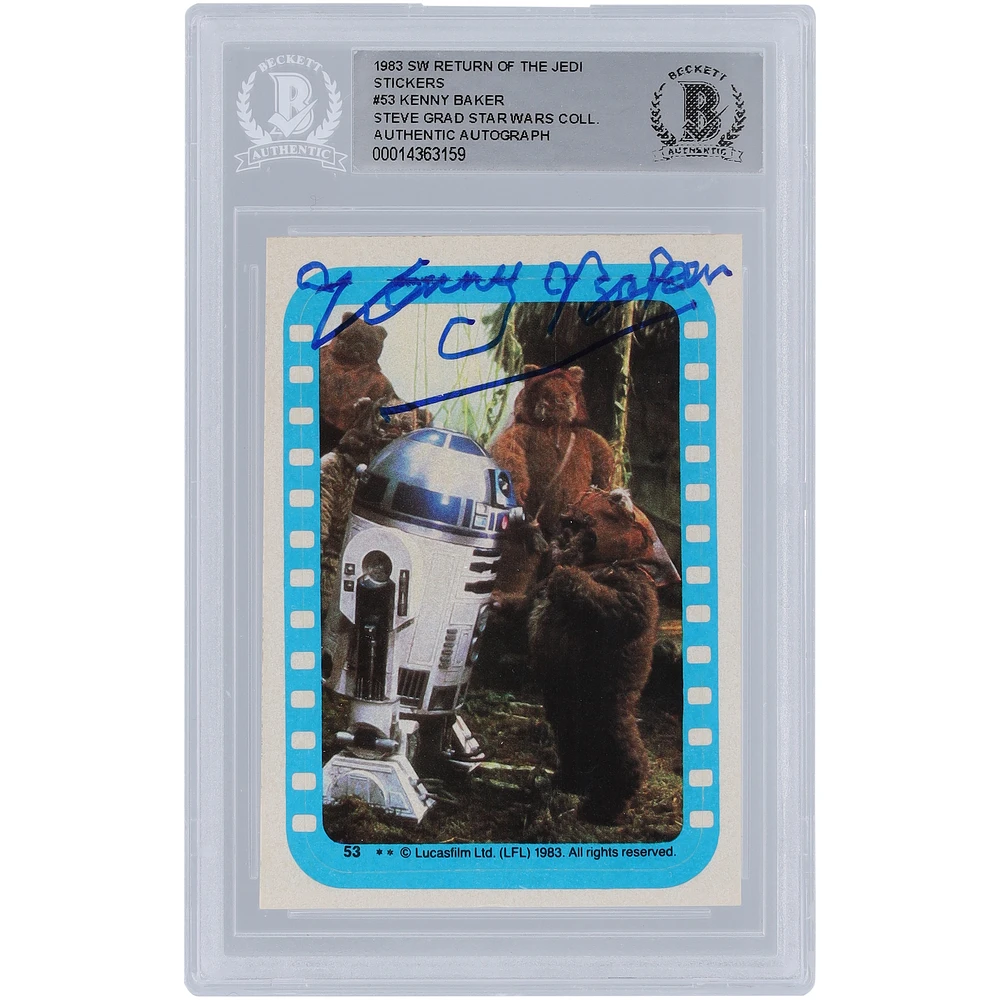 Kenny Baker Star Wars Autographed 1983 Topps Return of the Jedi Sticker #53 BGS Authenticated Card