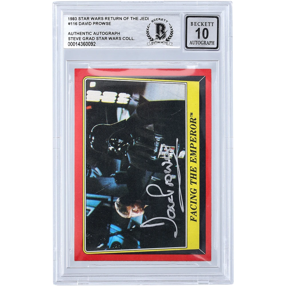David Prowse Star Wars Autographed 1983 Topps Return of the Jedi Darth Vader #116 BGS Authenticated 10 Card