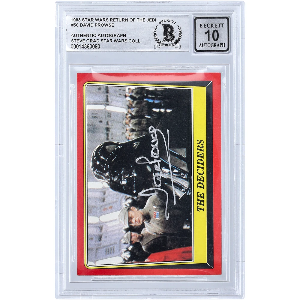 David Prowse Star Wars Autographed 1983 Topps Return of the Jedi Darth Vader #56 BGS Authenticated 10 Card