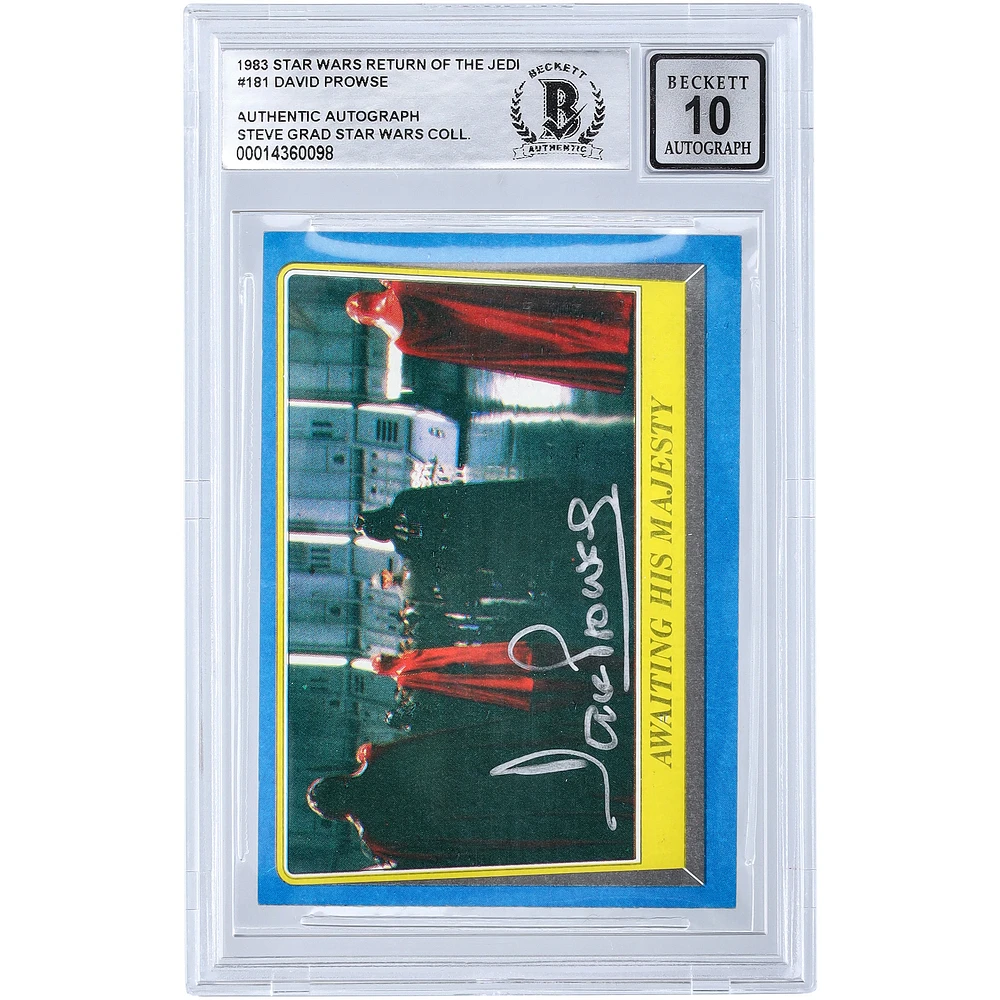 David Prowse Star Wars Autographed 1983 Topps Return of the Jedi Darth Vader #181 BGS Authenticated 10 Card