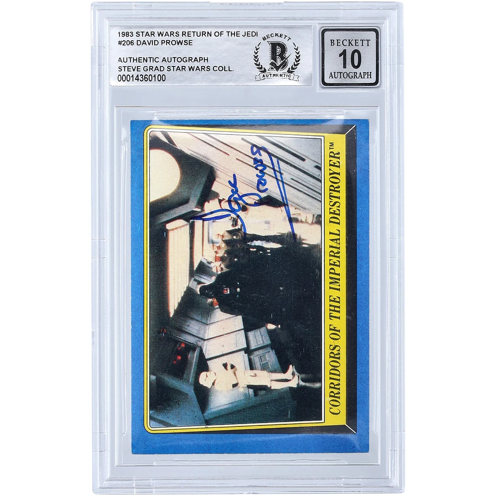 David Prowse Star Wars Autographed 1983 Topps Return of the Jedi Darth Vader #206 BGS Authenticated 10 Card