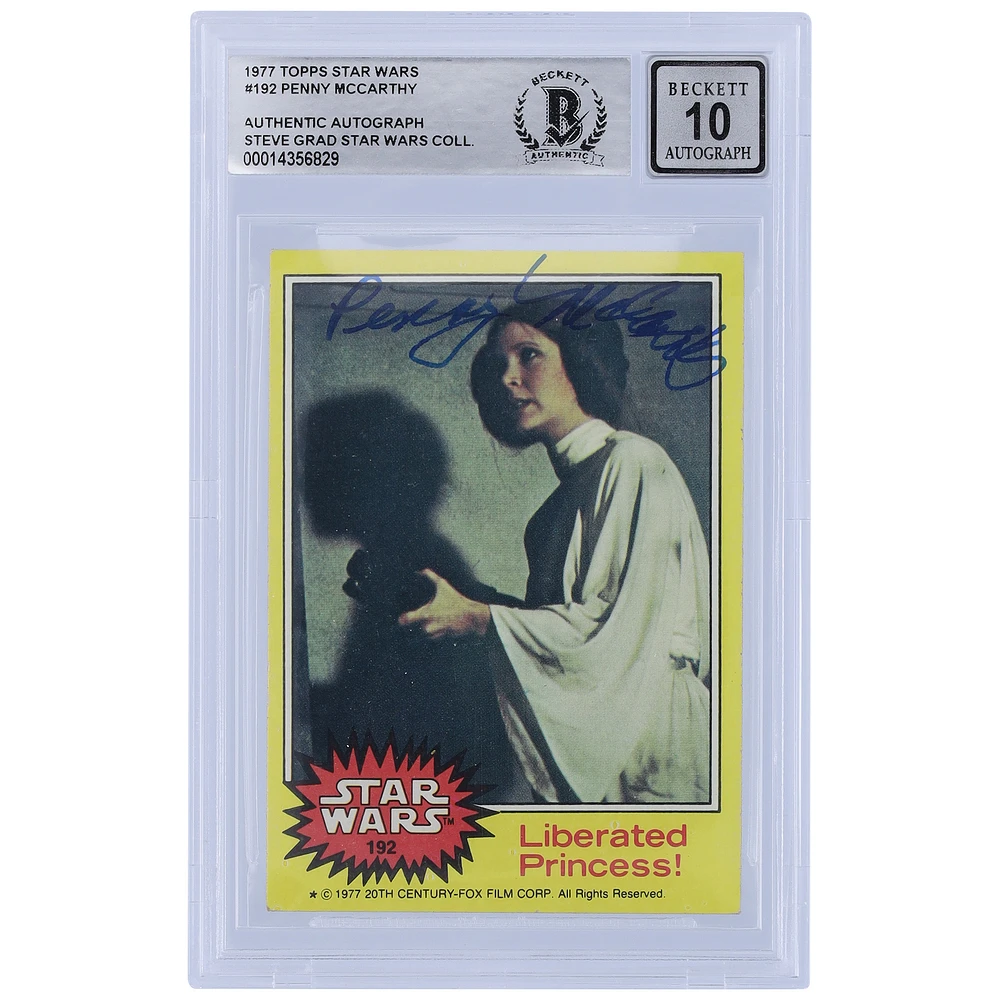 Penny McCarthy Autographed 1977 Topps Star Wars Series 1 #192 BGS Authenticated 10 Card