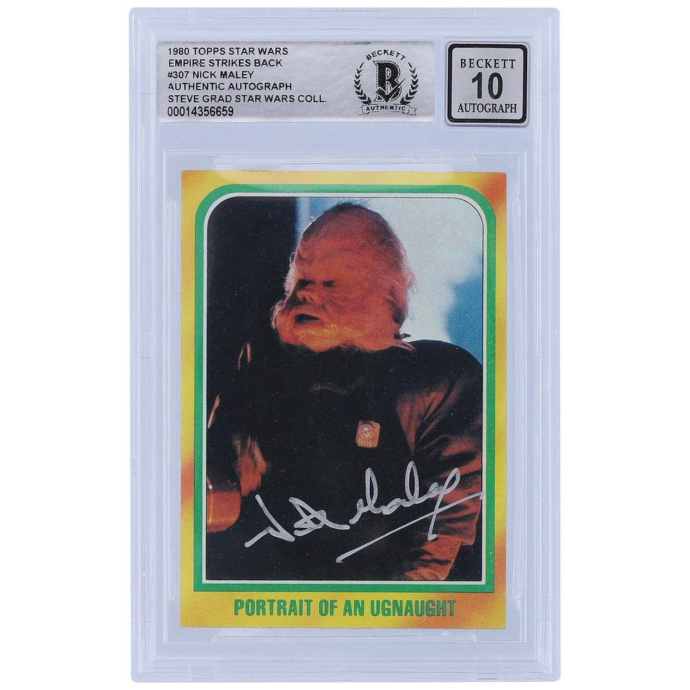 Nick Maley Star Wars Autographed 1980 Topps The Empire Strikes Back #307 BGS Authenticated 10 Card