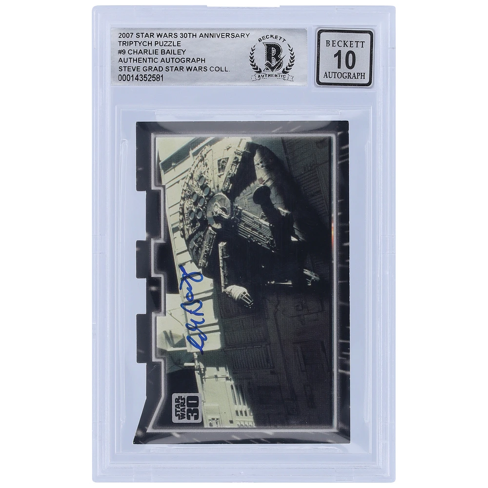 Charlie Bailey Star Wars Autographed 2007 Topps 30th Anniversary Tryptych Puzzle #9 BGS Authenticated 10 Card