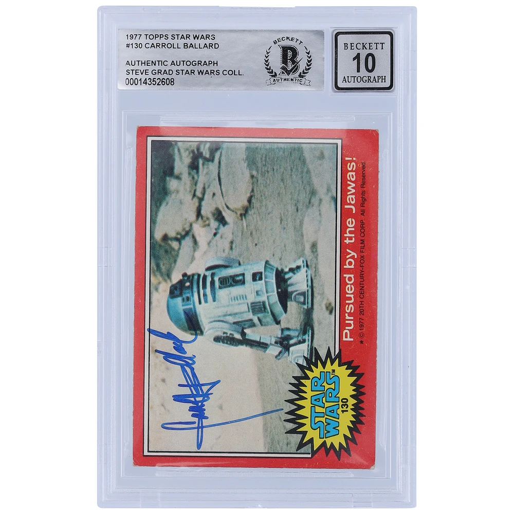 Carroll Ballard Star Wars Autographed 1977 Topps Star Wars Series 1 #130 BGS Authenticated 10 Card