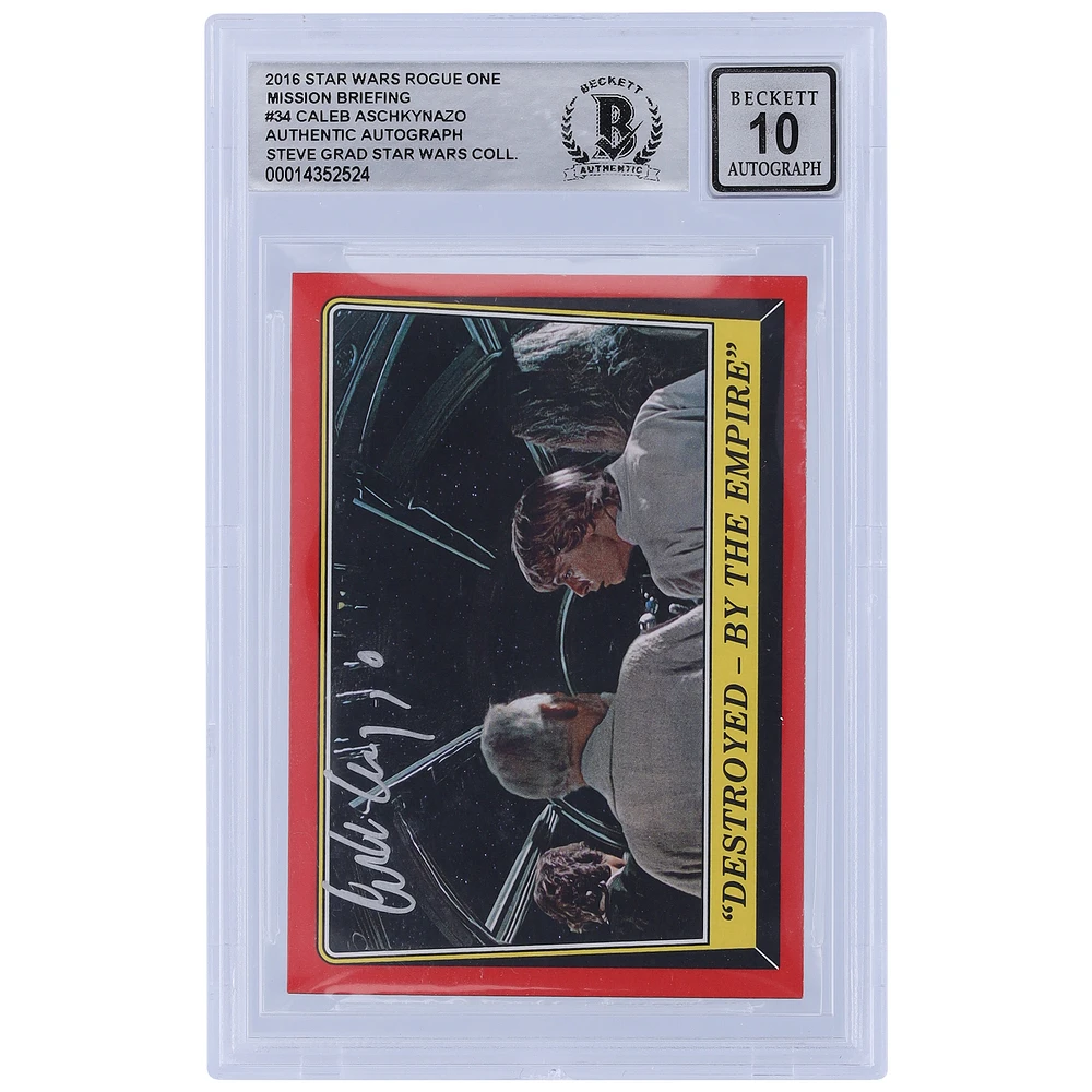 Caleb Aschkynazo Star Wars Autographed 2016 Topps Rogue One #34 BGS Authenticated 10 Card
