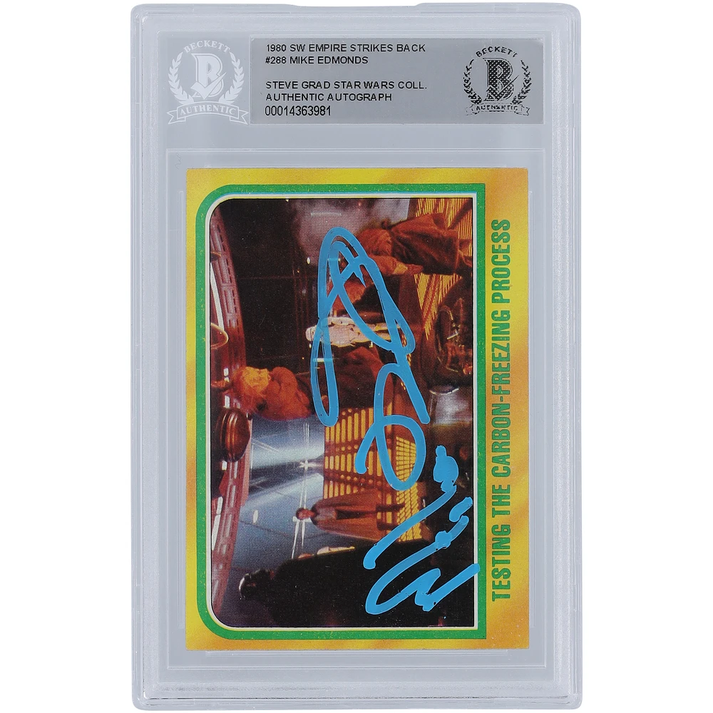 Mike Edmonds Star Wars Autographed 1980 Topps The Empire Strikes Back #288 BGS Authenticated Card