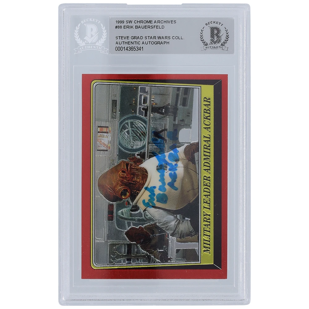 Erik Bauserfield Star Wars Autographed 1999 Topps Chrome Archives #88 BGS Authenticated Card with "Ackbar" Inscription