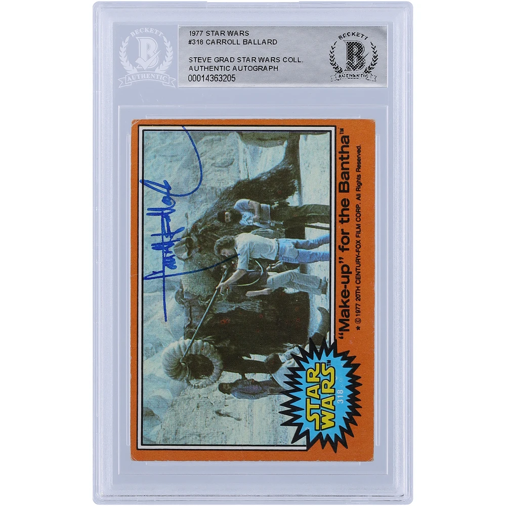 Carroll Ballard Star Wars Autographed 1977 Topps Star Wars Series 1 #318 BGS Authenticated Card