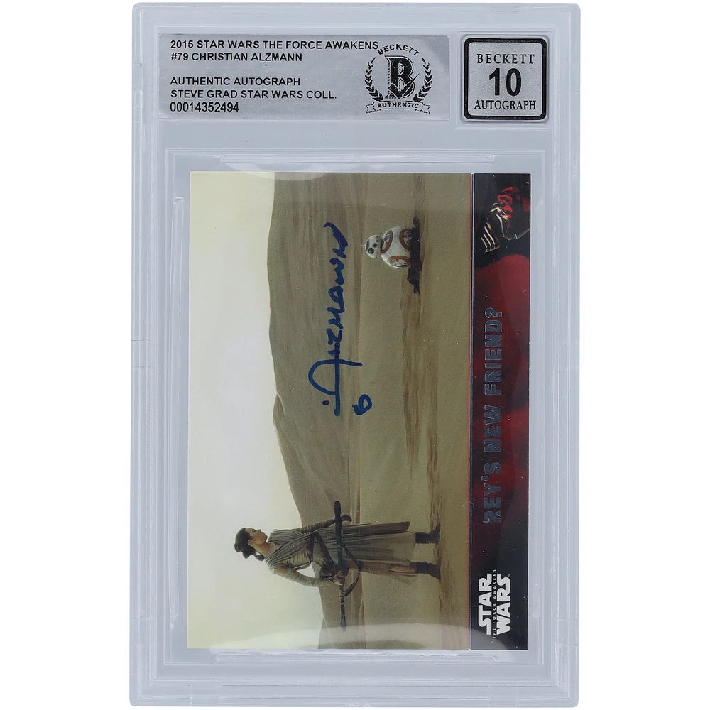 Christian Alzmann Star Wars Autographed 2015 Topps The Force Awakens #79 BGS Authenticated 10 Card