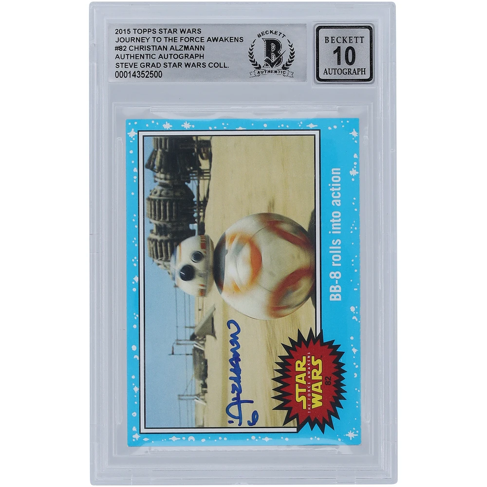 Christian Alzmann Star Wars Autographed 2015 Topps Journey To The Force Awakens #82 BGS Authenticated 10 Card