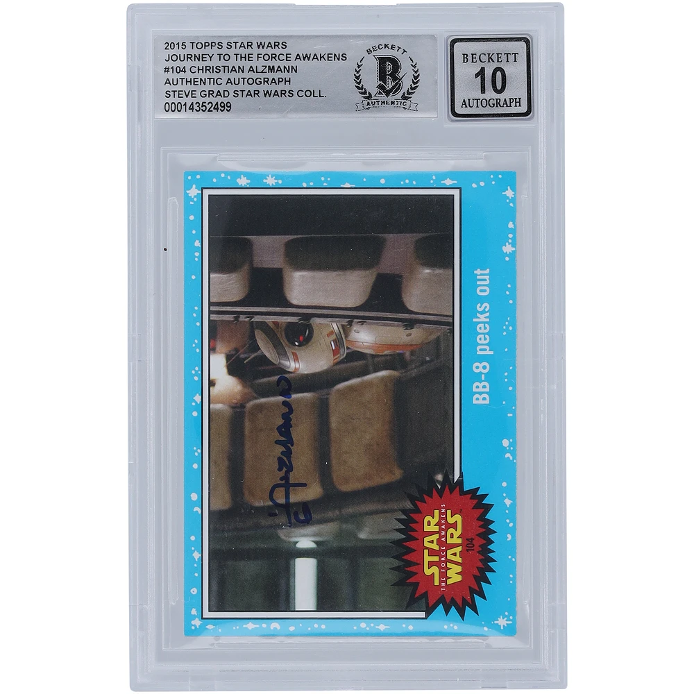 Christian Alzmann Star Wars Autographed 2015 Topps Journey To The Force Awakens #104 BGS Authenticated 10 Card
