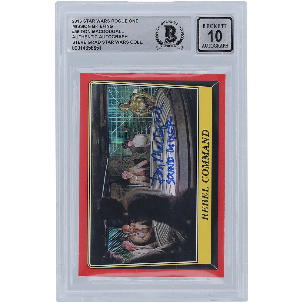 Don MacDougall Star Wars Autographed 2016 Topps Rogue One #56 BGS Authenticated 10 Card with "Sound Mixer" Inscription