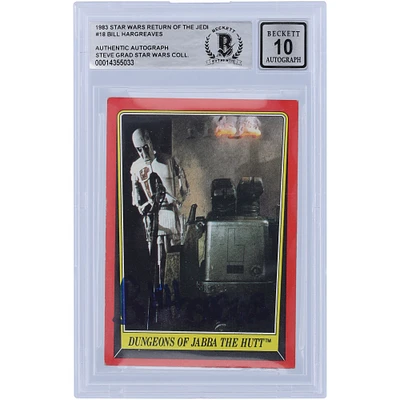 Bill Hargreaves Star Wars Autographed 1983 Topps Return of the Jedi #18 BGS Authenticated 10 Card