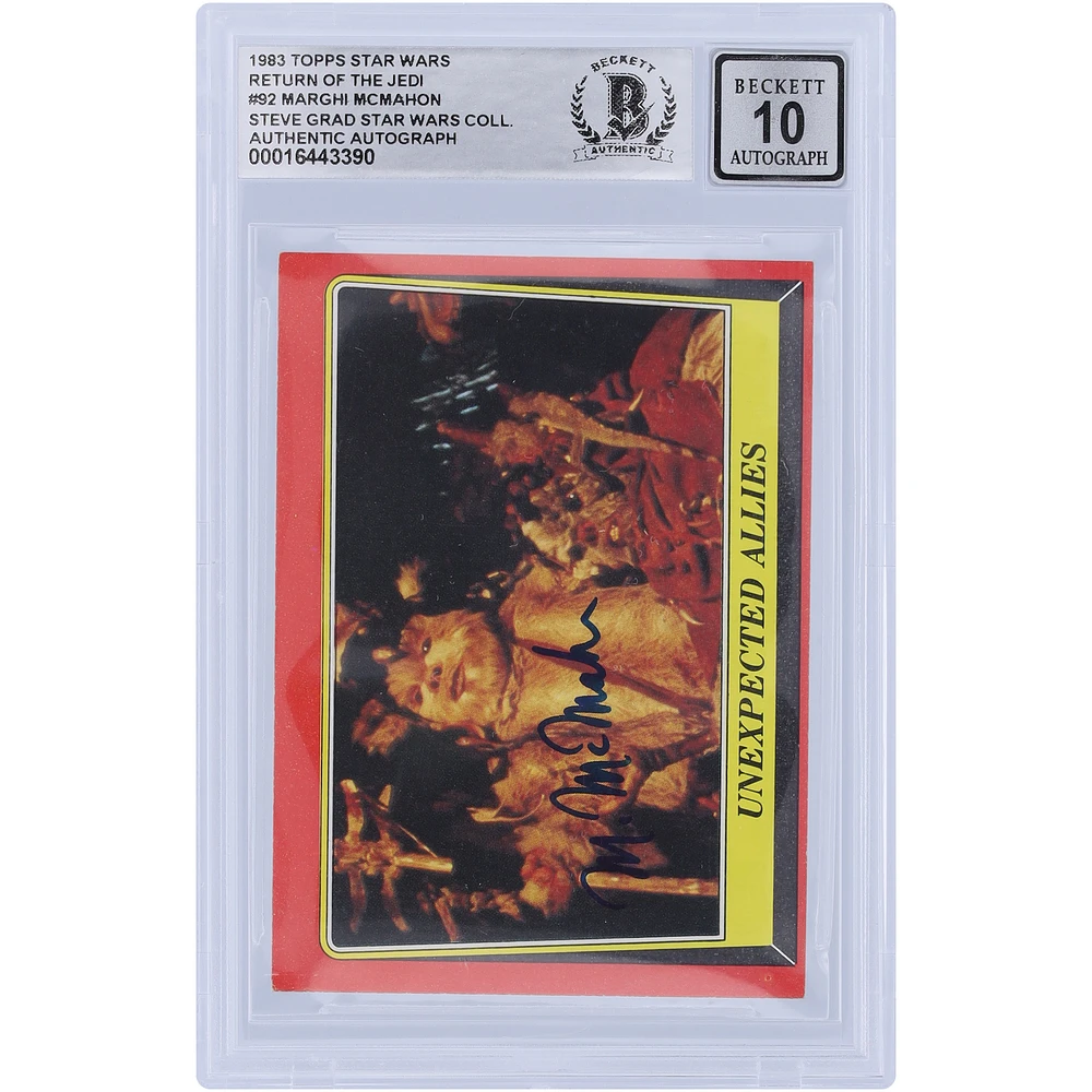 Marghi McMahon Star Wars Autographed 1983 Topps Return of the Jedi #92 BGS Authenticated 10 Card