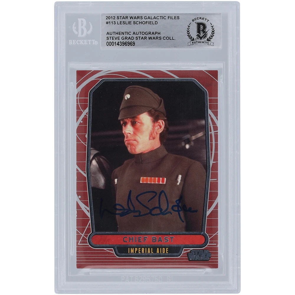 Leslie Schofield Star Wars Autographed 2012 Topps Galactic Files #113 BGS Authenticated Card
