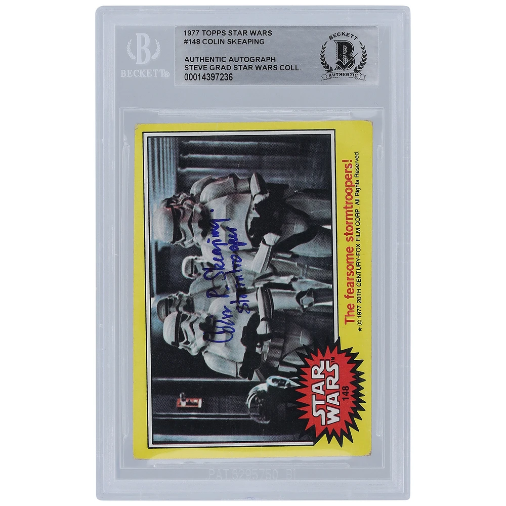 Colin Skeaping Star Wars Autographed 1977 Topps Star Wars #148 BGS Authenticated Card with "Stormtrooper" Inscription