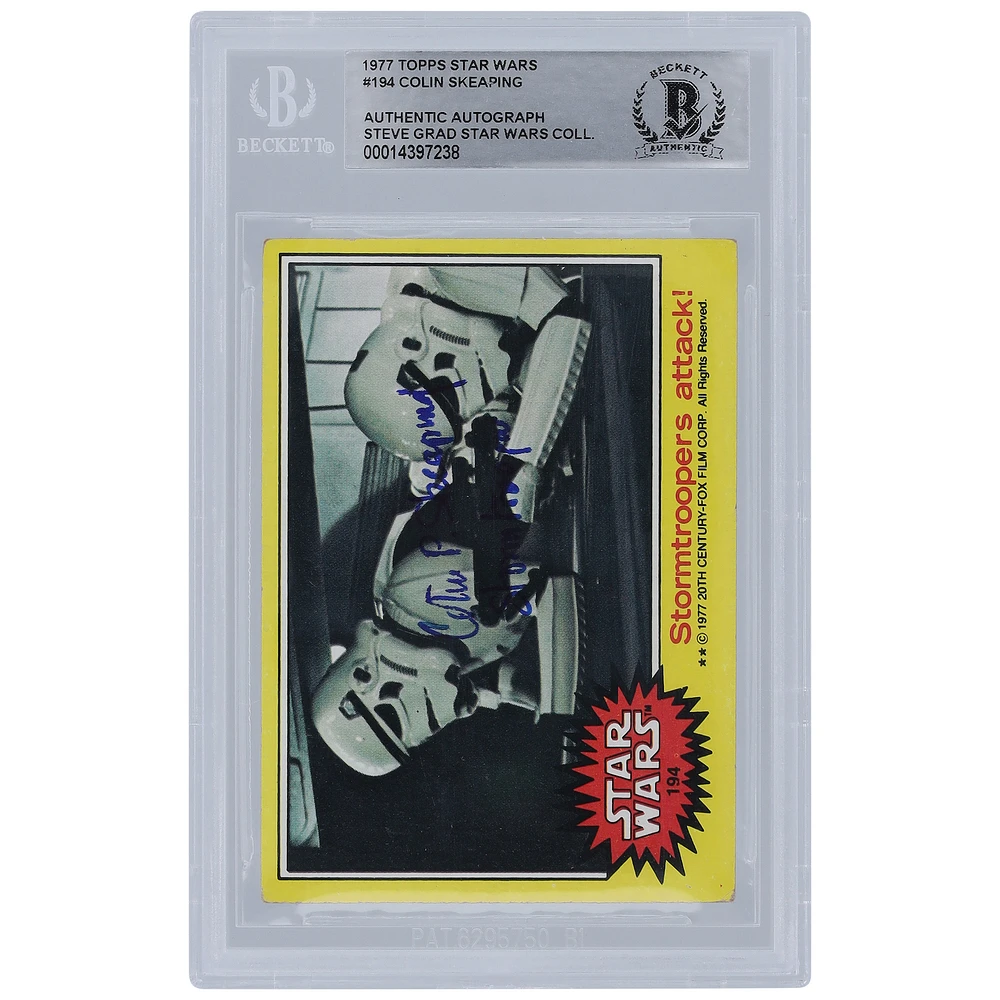 Colin Skeaping Star Wars Autographed 1977 Topps Star Wars #194 BGS Authenticated Card with "Stormtrooper" Inscription