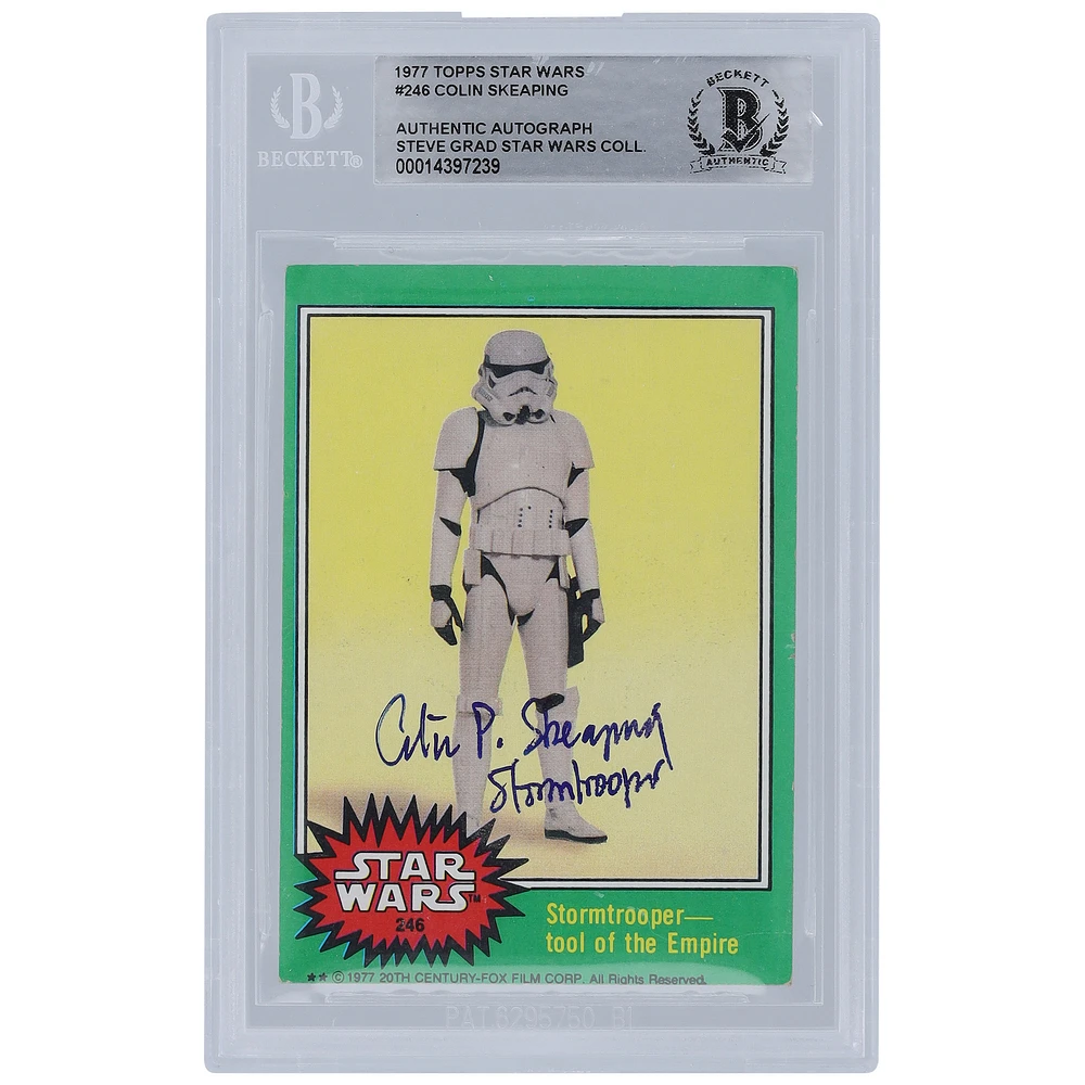 Colin Skeaping Autographed 1977 Topps Star Wars #246 BGS Authenticated Card with "Stormtrooper" Inscription