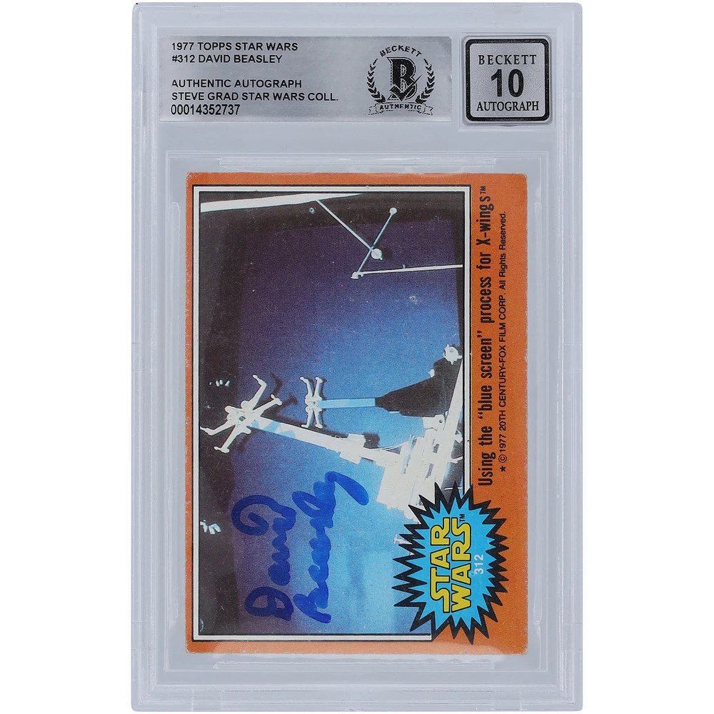 David Beasley Star Wars Autographed 1977 Topps Star Wars #312 BGS Authenticated 10 Card