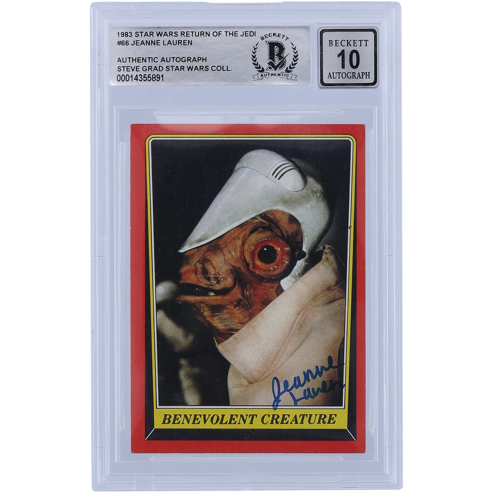 Jeanne Lauren Star Wars Autographed 1983 Topps Return of the Jedi #66 BGS Authenticated 10 Card