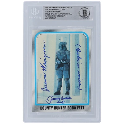 Jeremy Bulloch and Jason Wingreen Star Wars Autographed 1980 Topps The Empire Strikes Back #220 BGS Authenticated Authentic Card with "Boba's Voice" Inscription