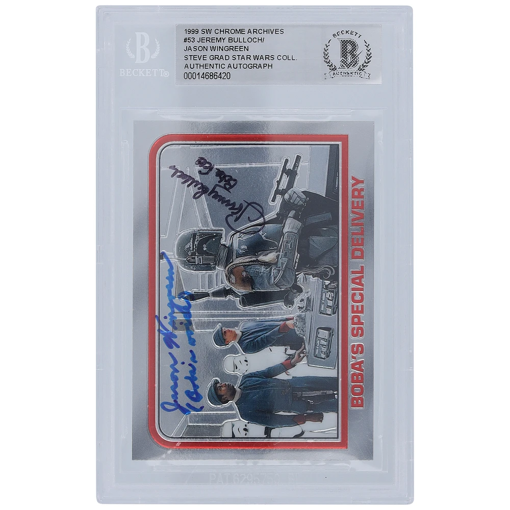 Jeremy Bulloch and Jason Wingreen Star Wars Autographed 1999 Topps Chrome Archives #53 BGS Authenticated Authentic Card with "Boba Fett & Boba's Voice" Inscription