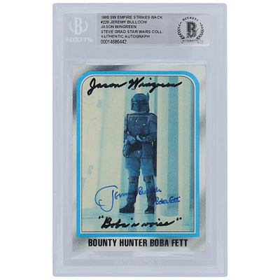 Jeremy Bulloch and Jason Wingreen Star Wars Autographed 1980 Topps The Empire Strikes Back #220 BGS Authenticated Authentic Card with "Boba Fett & Boba's Voice" Inscription