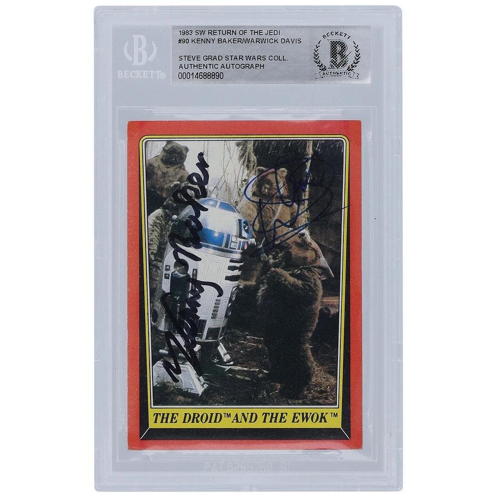 Kenny Baker and Warwick Davis Star Wars Autographed 1983 Topps Return of the Jedi #90 BGS Authenticated Card