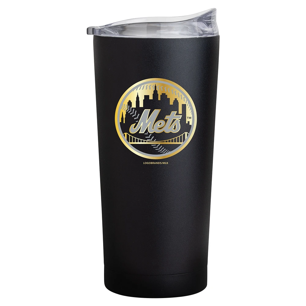 New York Mets Black Foil 20oz. Powder Coat Tumbler