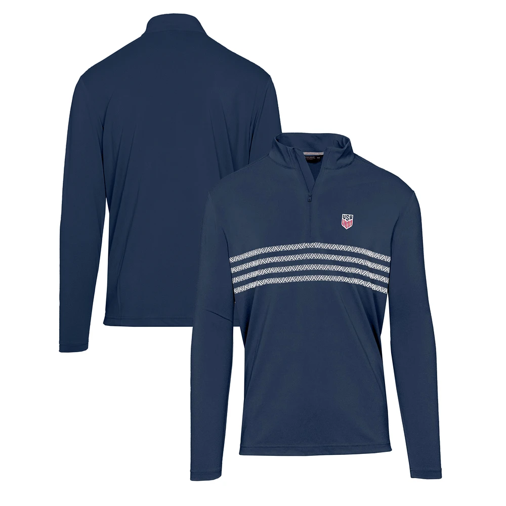 Men's Levelwear Navy USMNT Asher Quarter-Zip Pullover Top