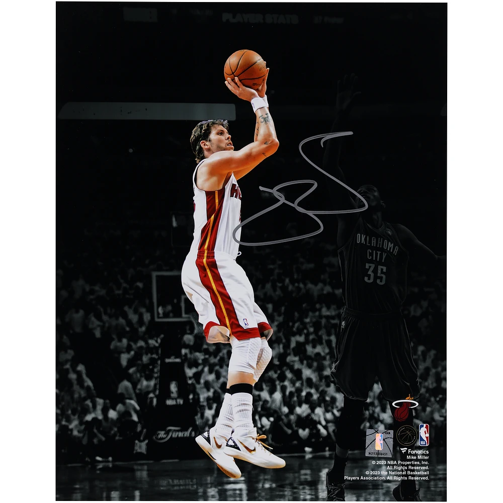 Mike Miller Miami Heat Autographed 11" x 14" 2012 NBA Finals Game 5 Shot Vs. Oklahoma City Thunder Spotlight Photograph