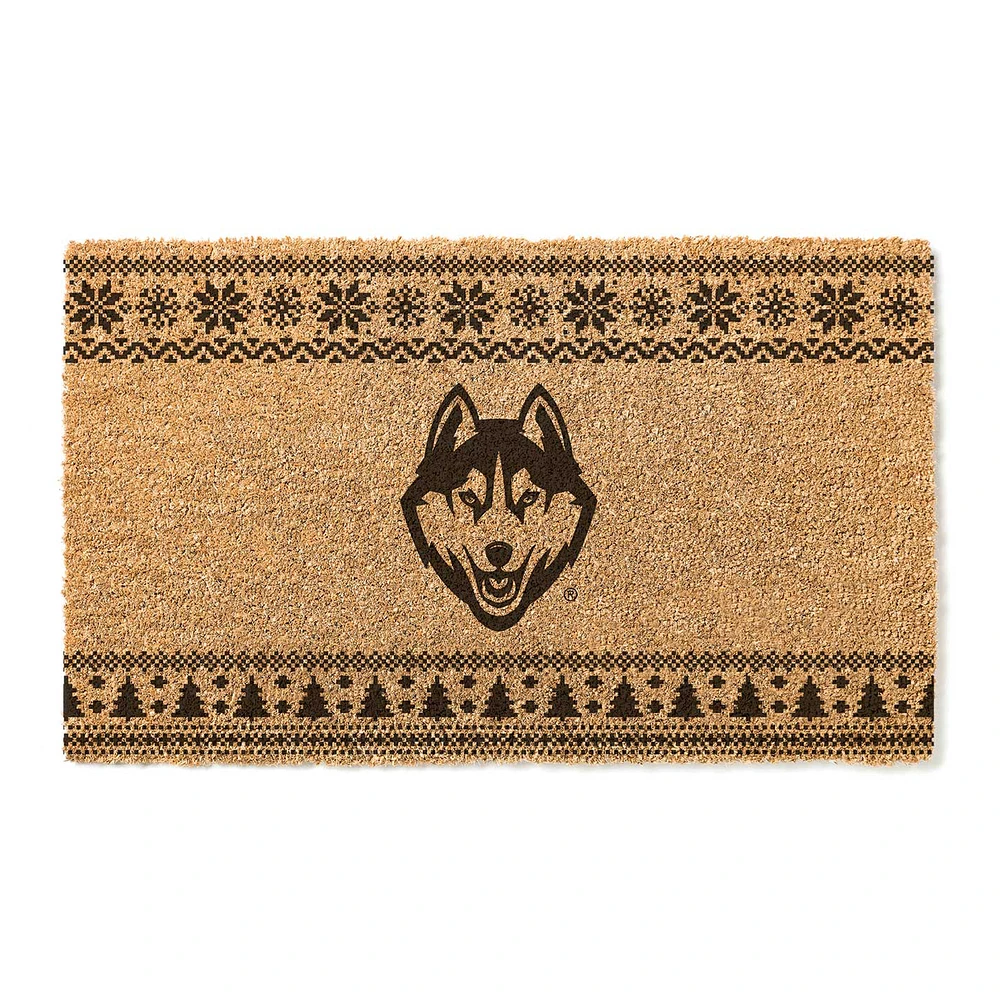 UConn Huskies 18" x 30" Holiday Coir Doormat