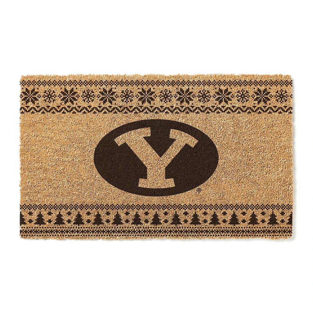 BYU Cougars 18" x 30" Holiday Coir Doormat